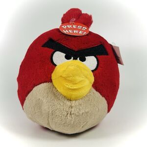 2010 Angry Birds Red Bird Plush Stuffed Animal 5" Commonwealth Toy NWT No Sound